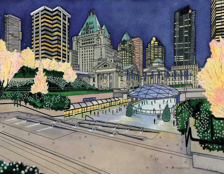 Skating by Starlight, Robson Square