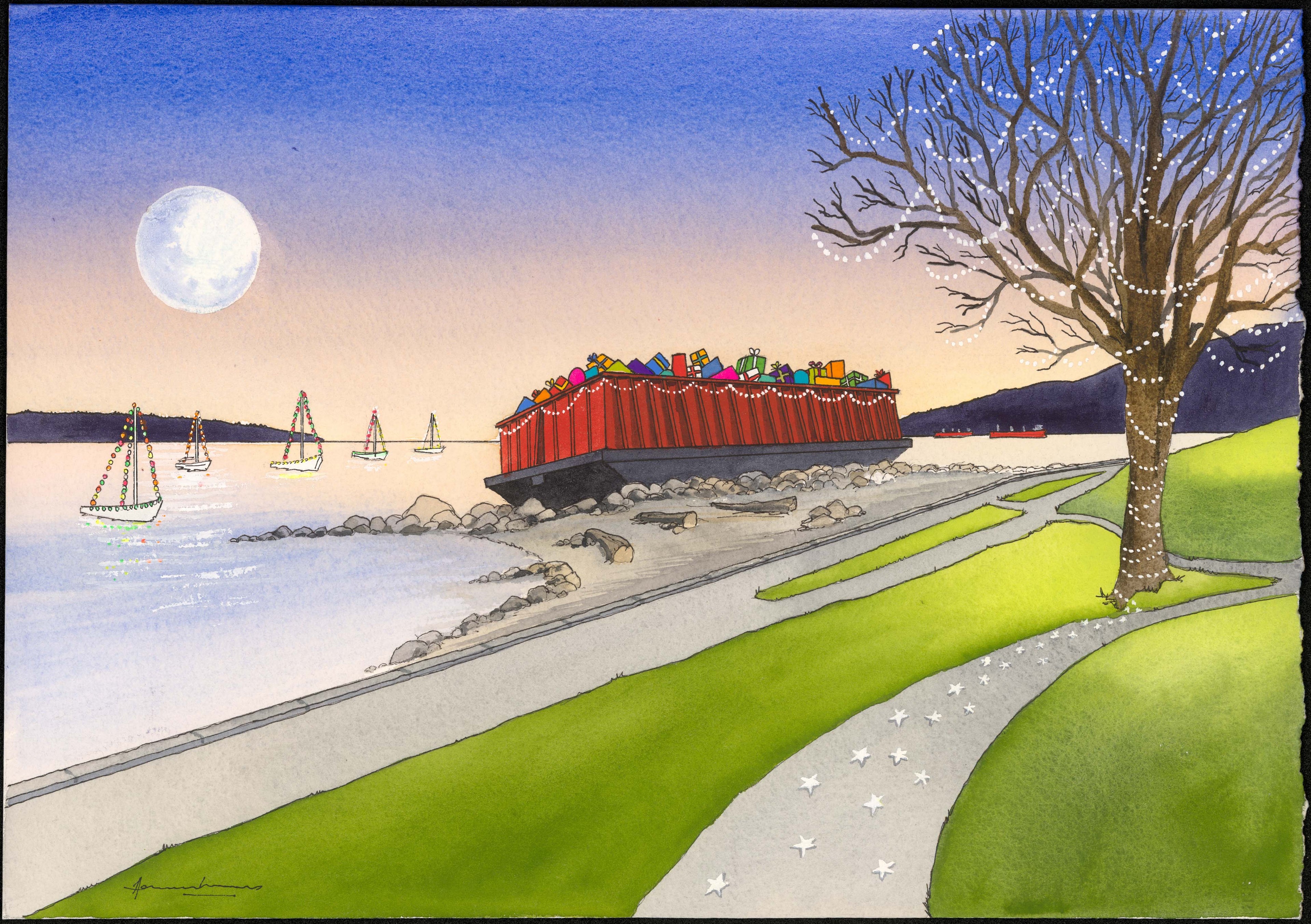 Barge on the Beach