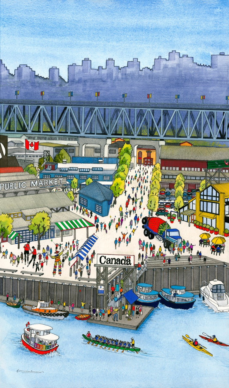 Granville Island from Burrard Bridge