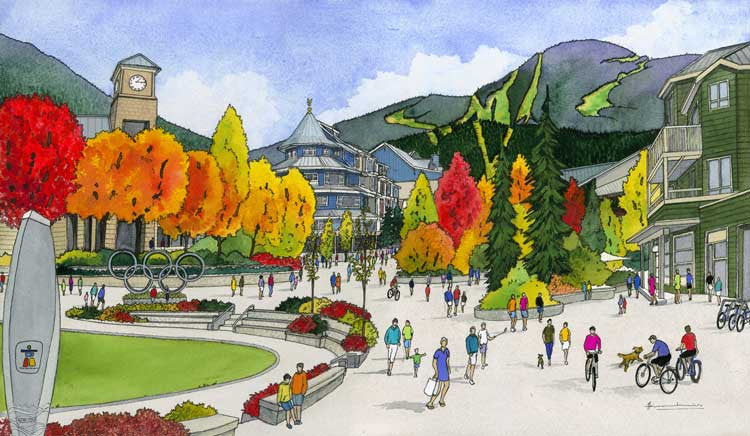 A Fall Day Over Whistler Village